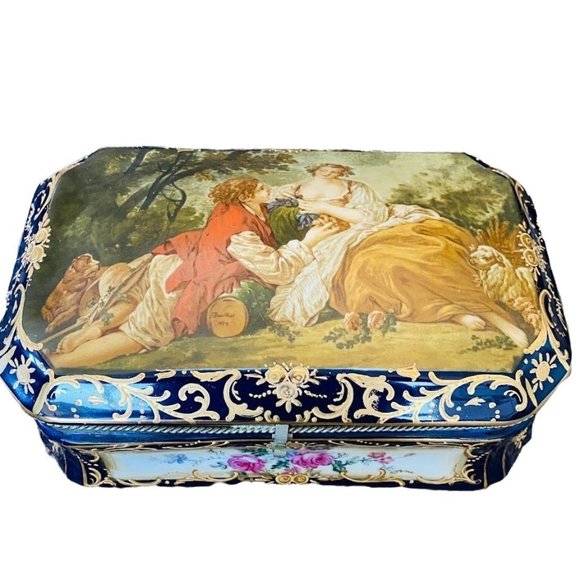 Antique Other - Antique RS Prussia Sevres Hand Painted Porcelain with Gold Detail Dresser Box